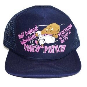 Vintage Trucker Hat Snapback Couch Potato Half Baked Gift for Him
